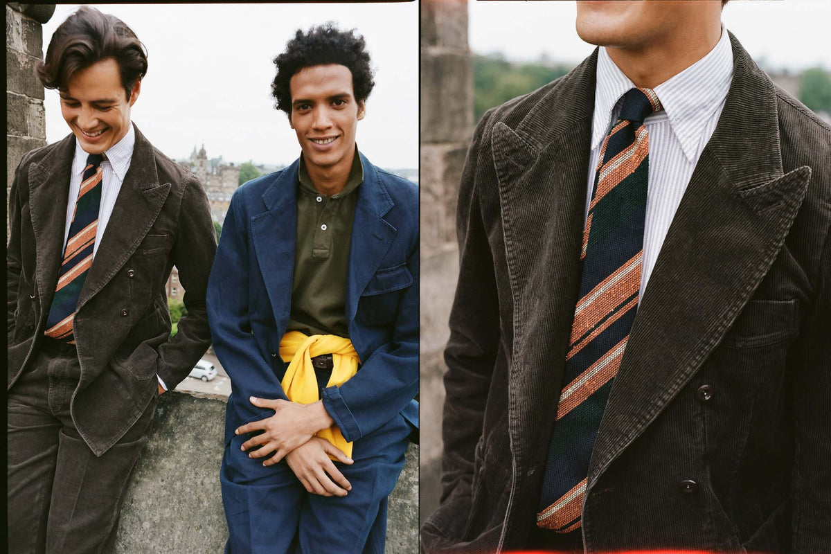 Drake's ゲームスブレザー Drake's Brown Prince Of Wales Check Harris Tweed Games Mk. VII