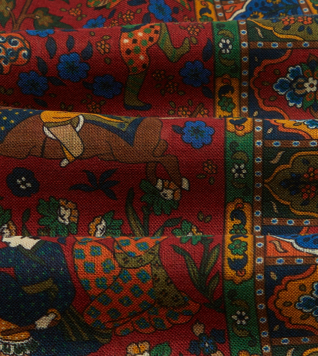 Drake's Scarves  Navy Mughal Hunter Print Wool-Silk Scarf - Mens •  Haasparihaas