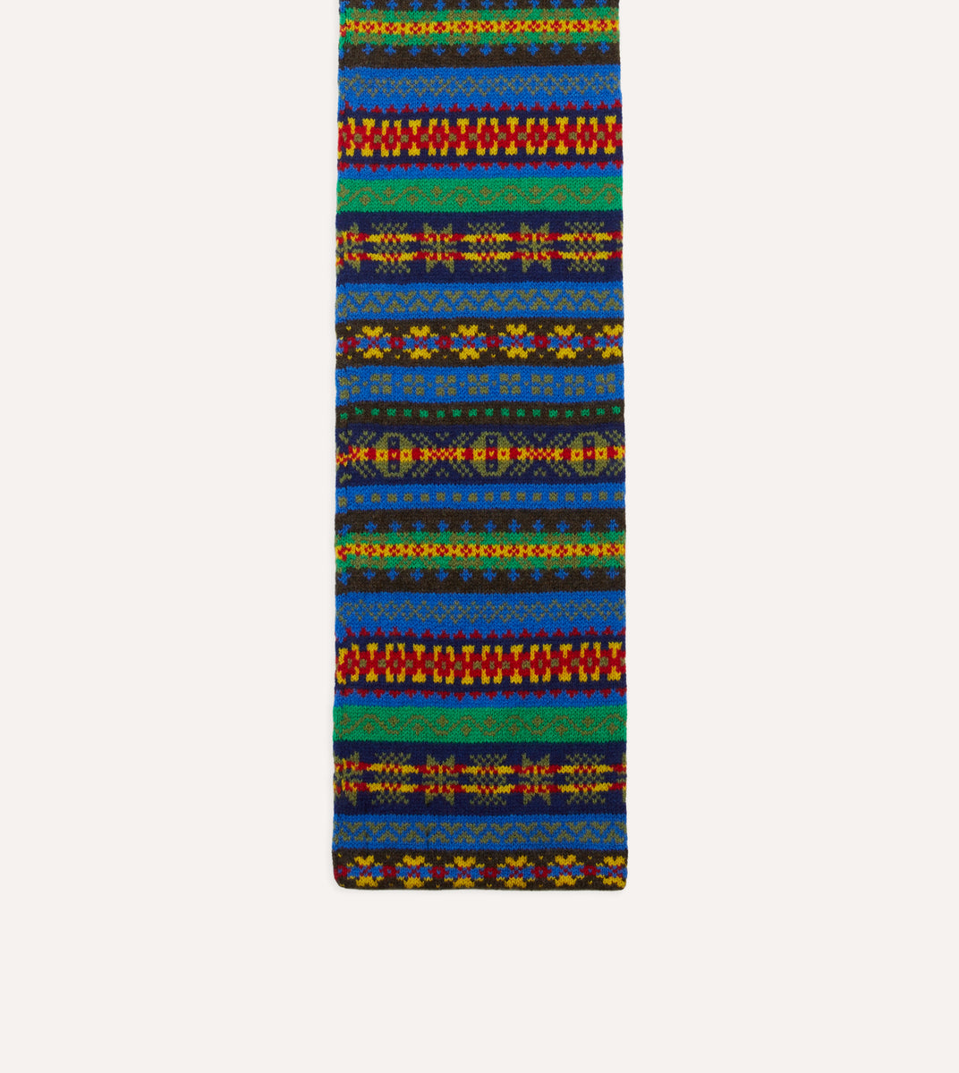 Blue Fair Isle Lambswool Scarf – Drakes US