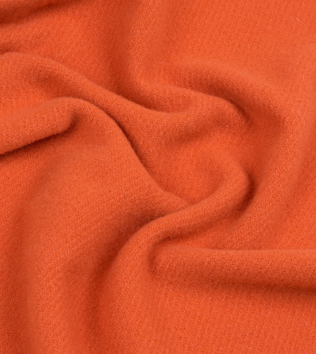 Orange Solid Wool Fringed Scarf – Drakes US