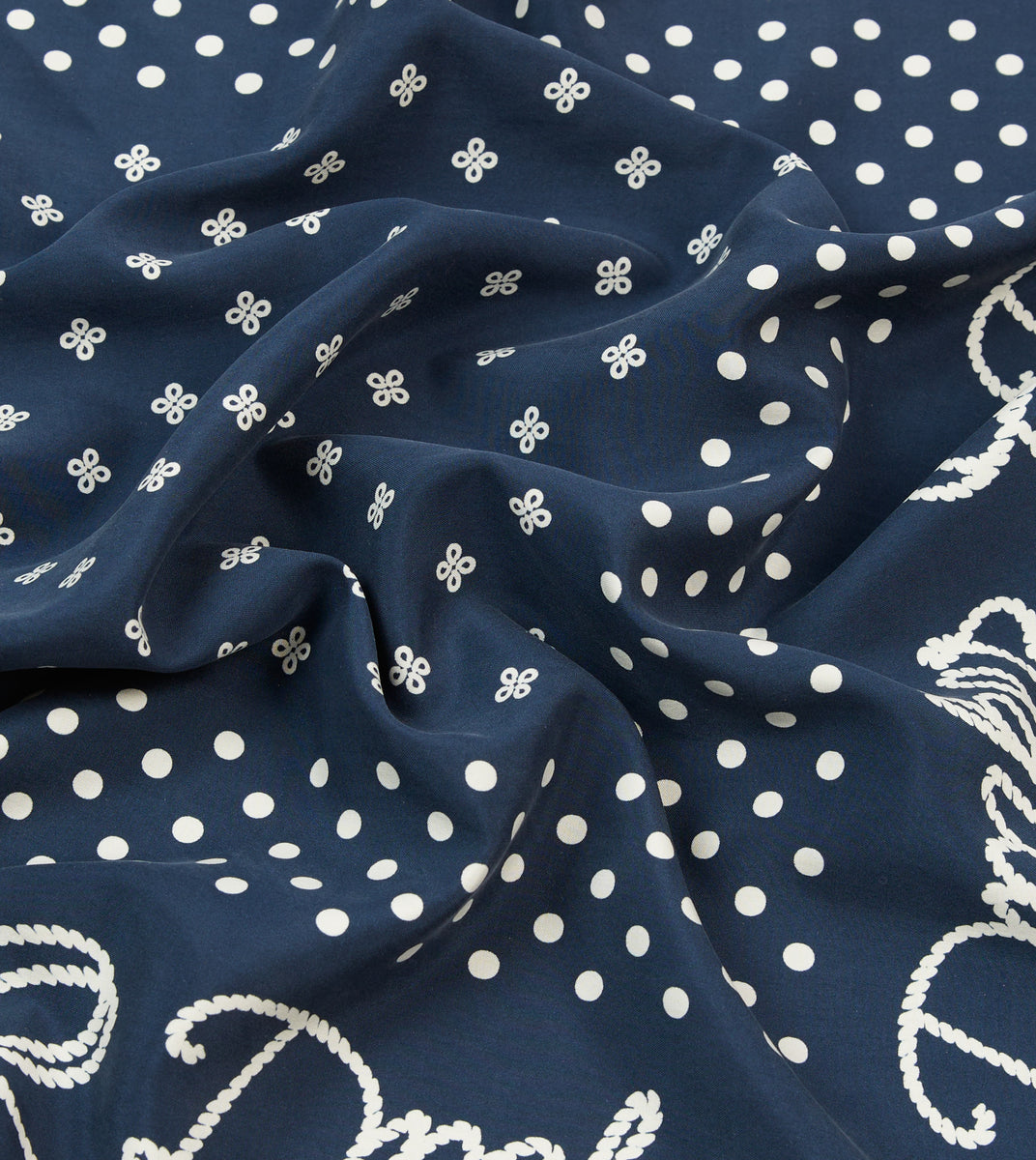 ＜Drake's＞DOT BANDANA/バンダナ 試着のみ美品 Navy Rope Border Print Silk Bandana – Drakes US
