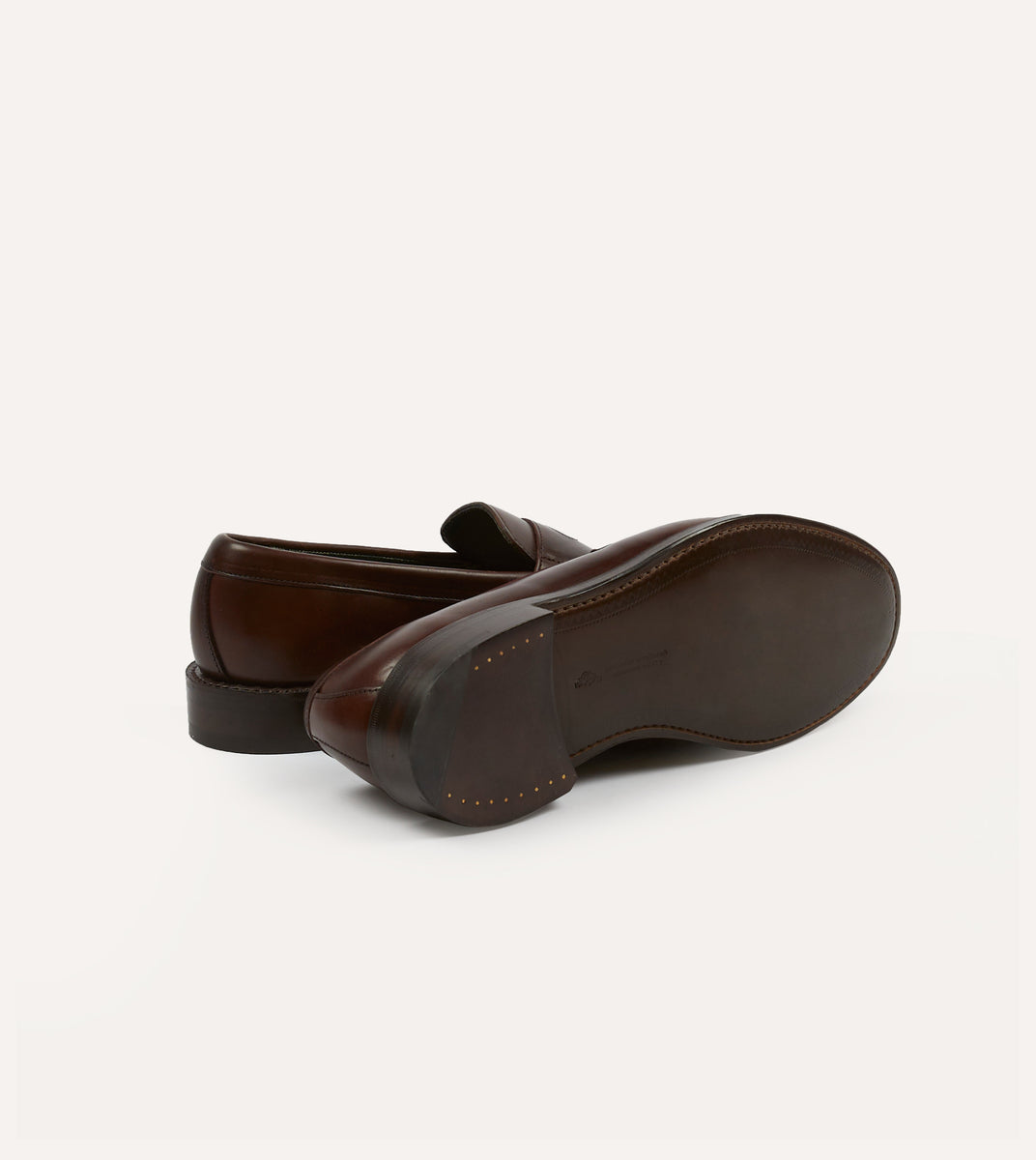 Brown Leather Charles Goodyear Welted Penny Loafer – Drakes US display picture 3