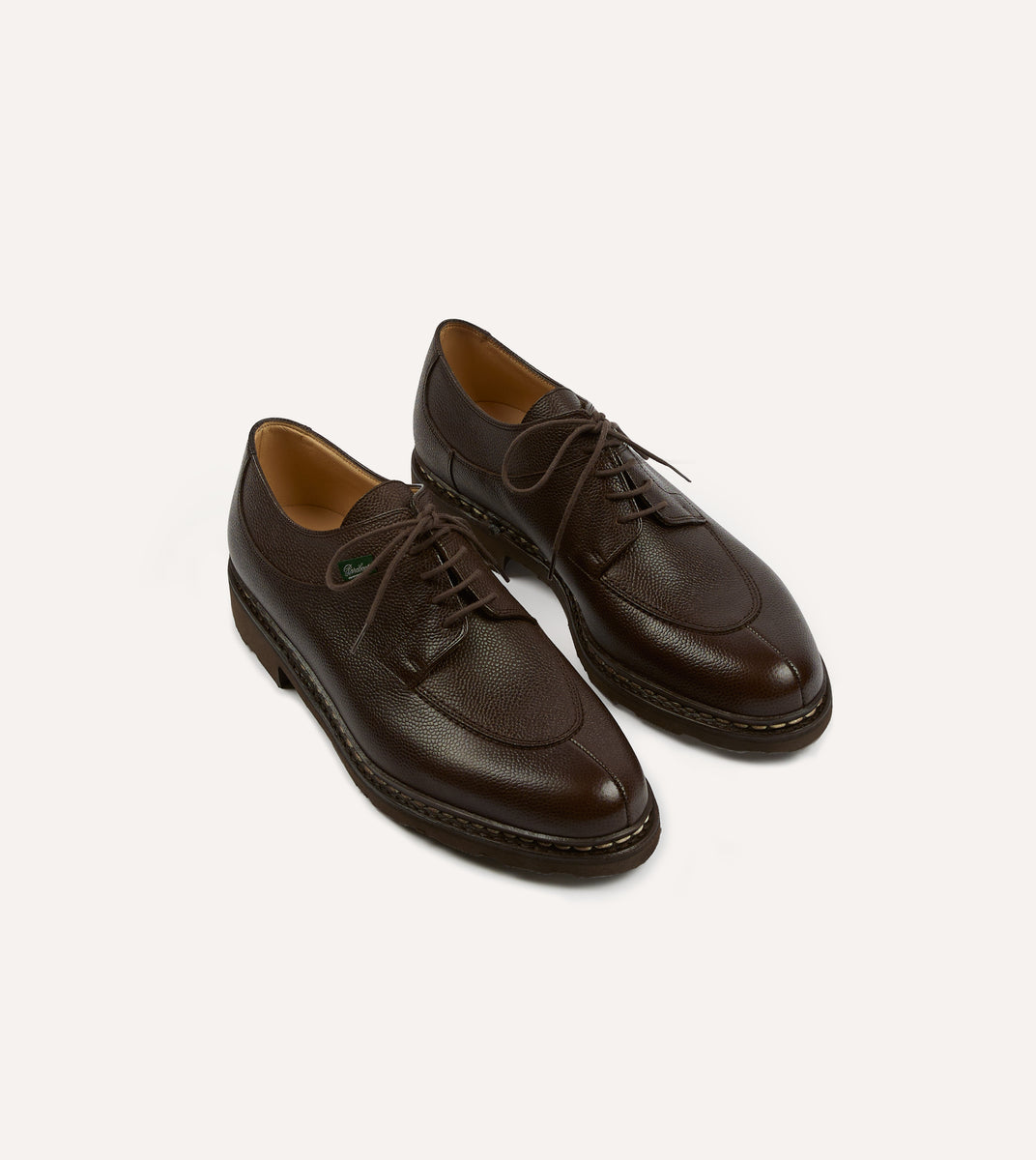 Paraboot Avignon Moka Brown Leather Derby Shoe – Drakes US