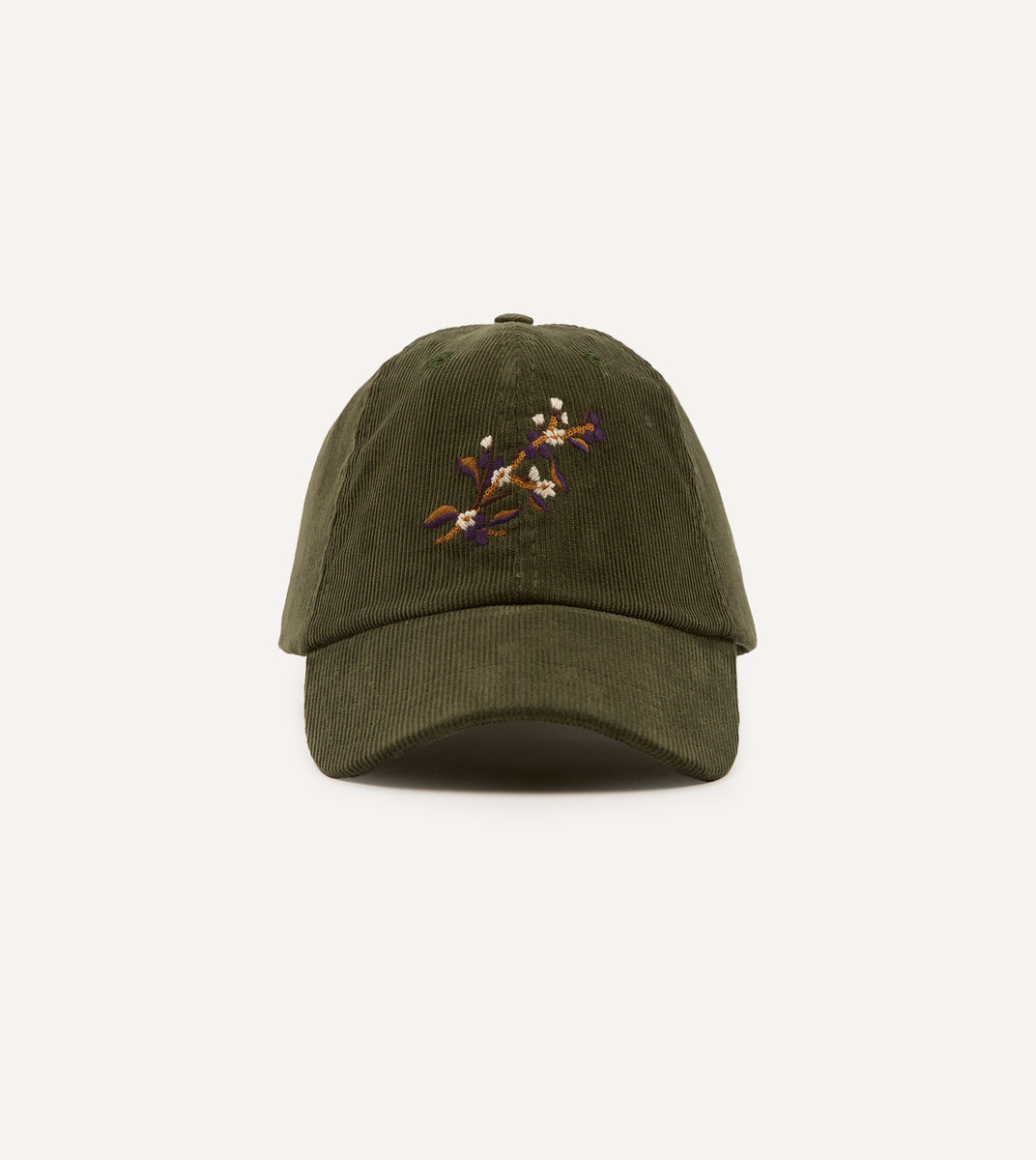 Olive 'Blackthorn' Cotton Needlecord Baseball Cap – Drakes US