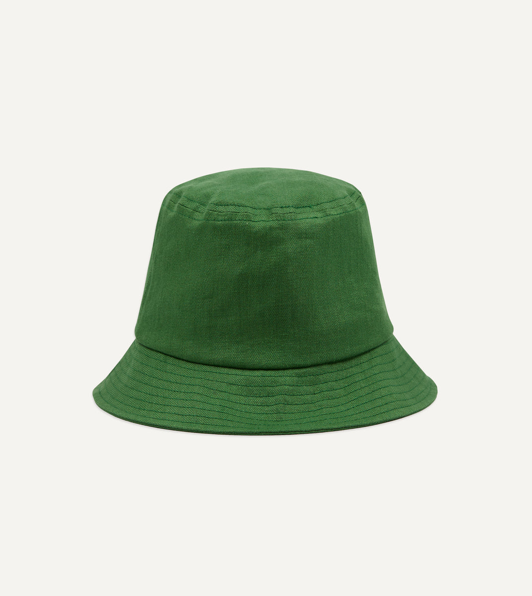 Câbleami Green Herringbone Linen Bucket Hat – Drakes US