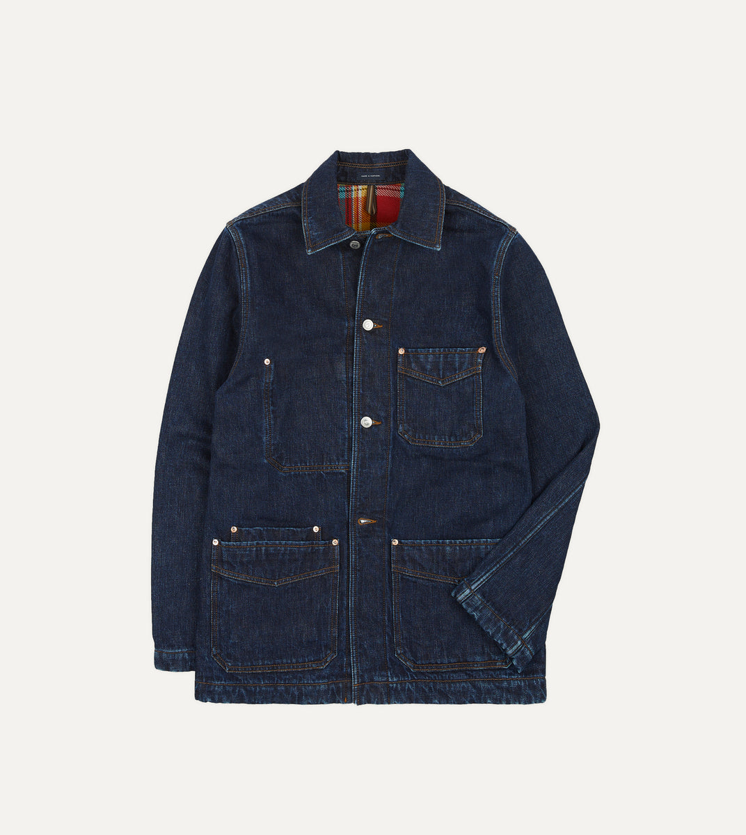 Drake's Coats & Jackets  Bleach Wash Selvedge Denim Five-Pocket Chore  Jacket - Mens • Haasparihaas