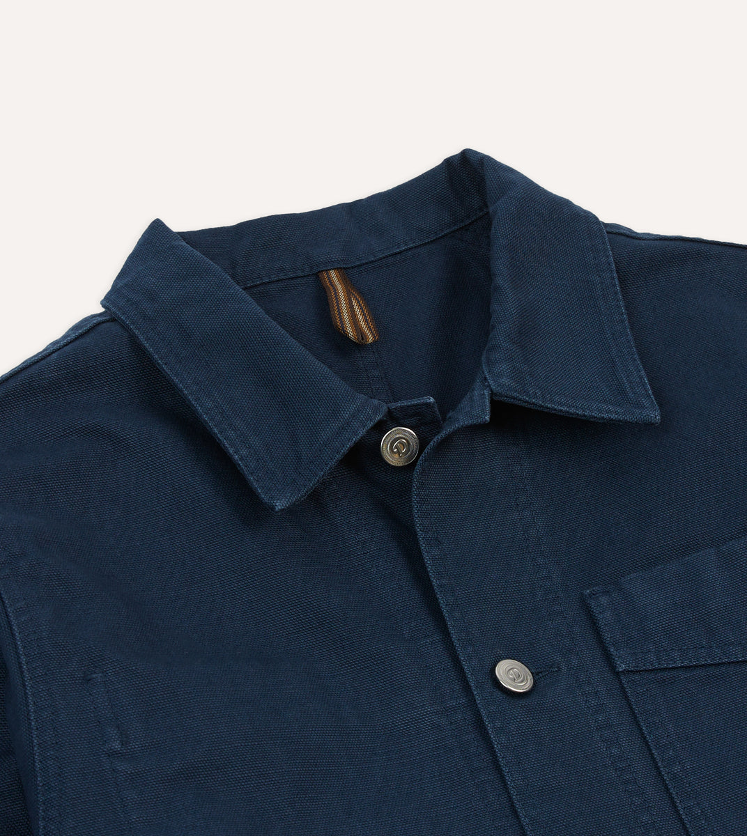 Navy Cotton Canvas Work Jacket – Drakes US