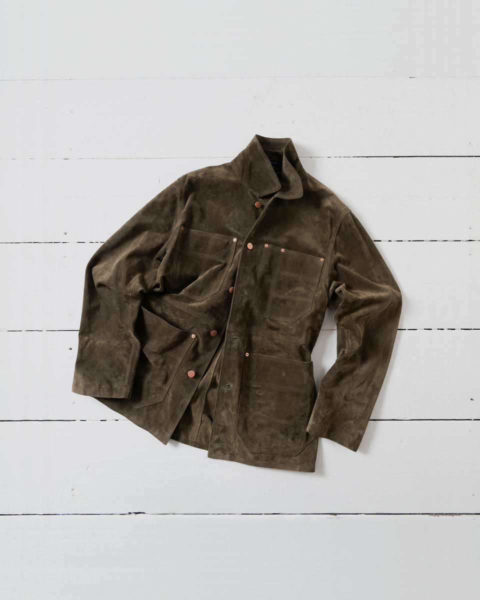 Olive Suede Welder Jacket – Drakes US