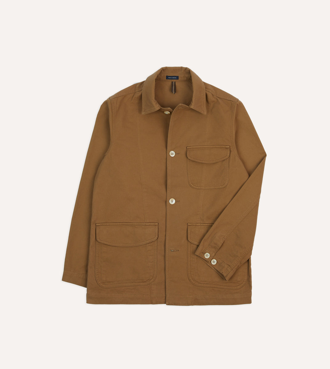 Tan Cotton Three-Pocket Chore Jacket – Drakes US