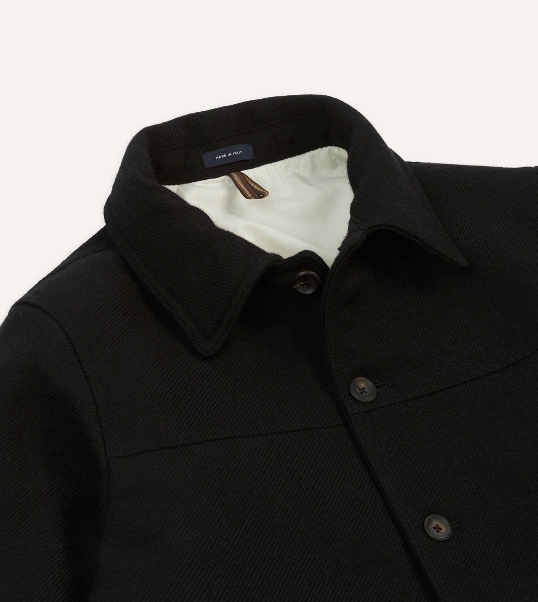 Black Wool Donkey Jacket – Drakes US