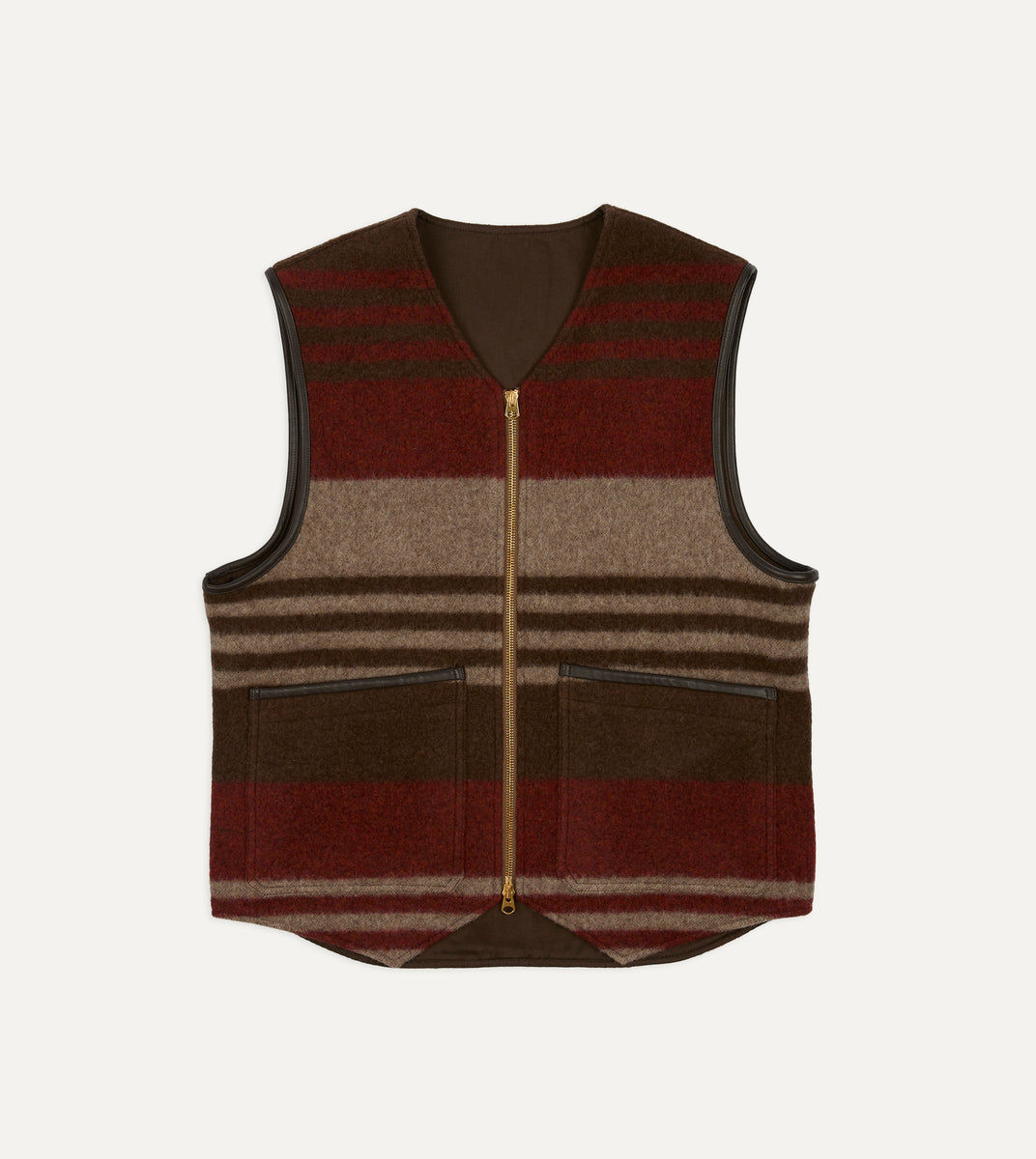 トップス SUGAR CANE / WOOL BLANKET VEST SC14493 Sugar Cane, Wool Blanket Native Vest, Beige – Wardrobe 19