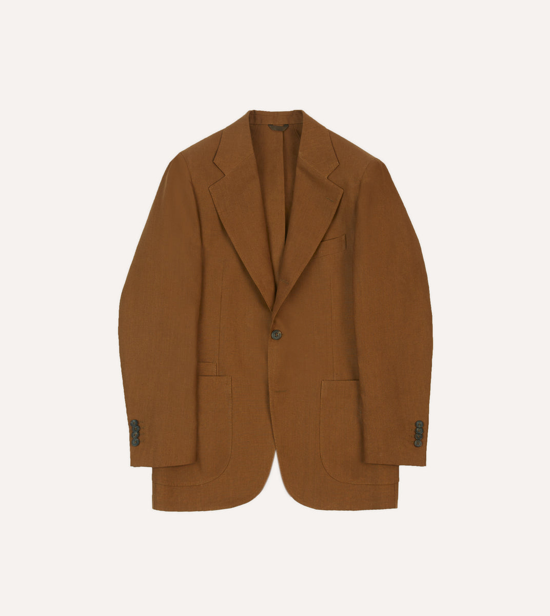 Brown Irish Linen Tailored Jacket – Drakes US