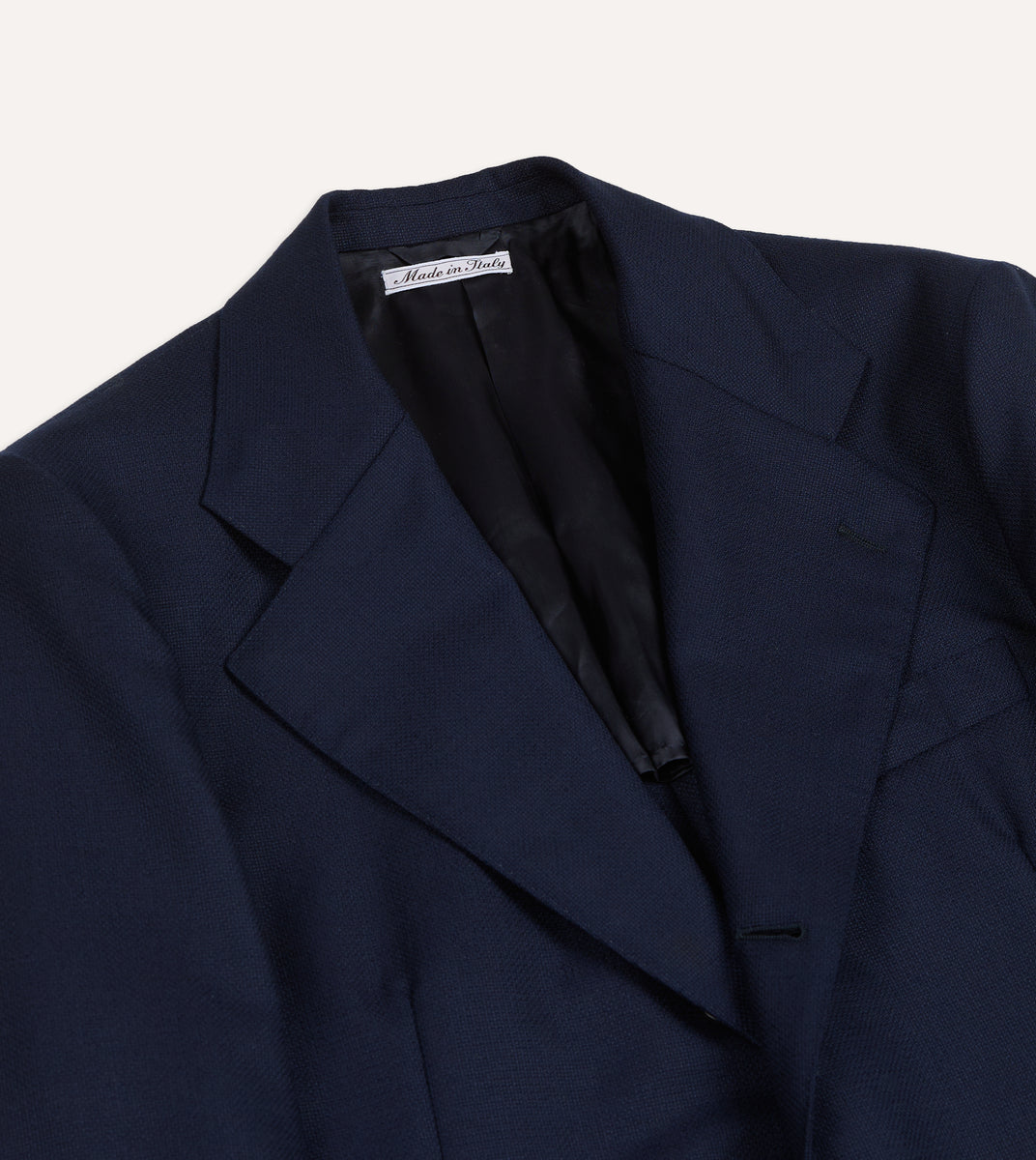 Navy Fresco® Wool Tailored Jacket – Drakes US