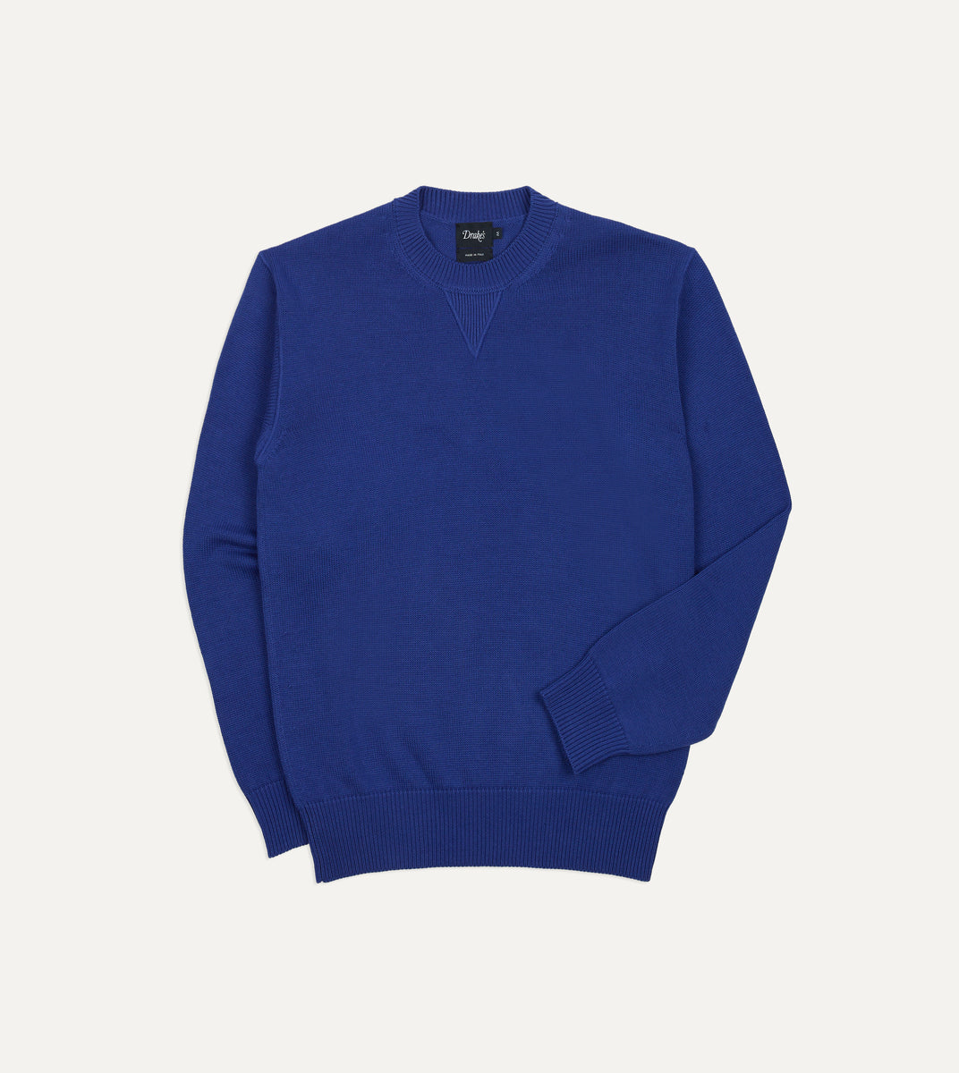 Blue Wool-Cotton Knit Sweatshirt – Drakes US