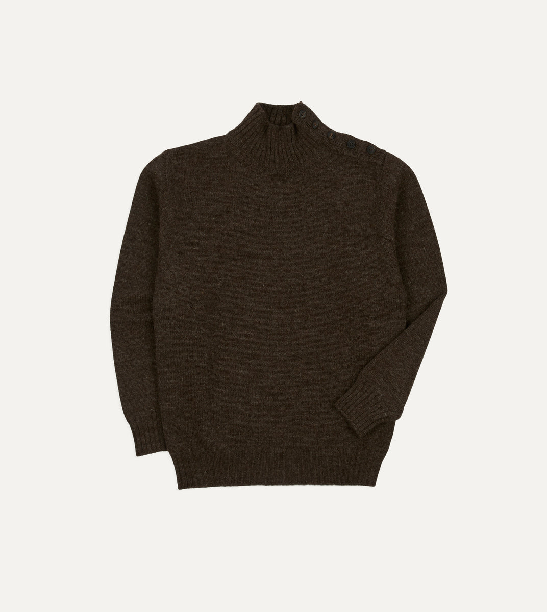 Grey Wool Fisherman's Roll Neck – Drakes US