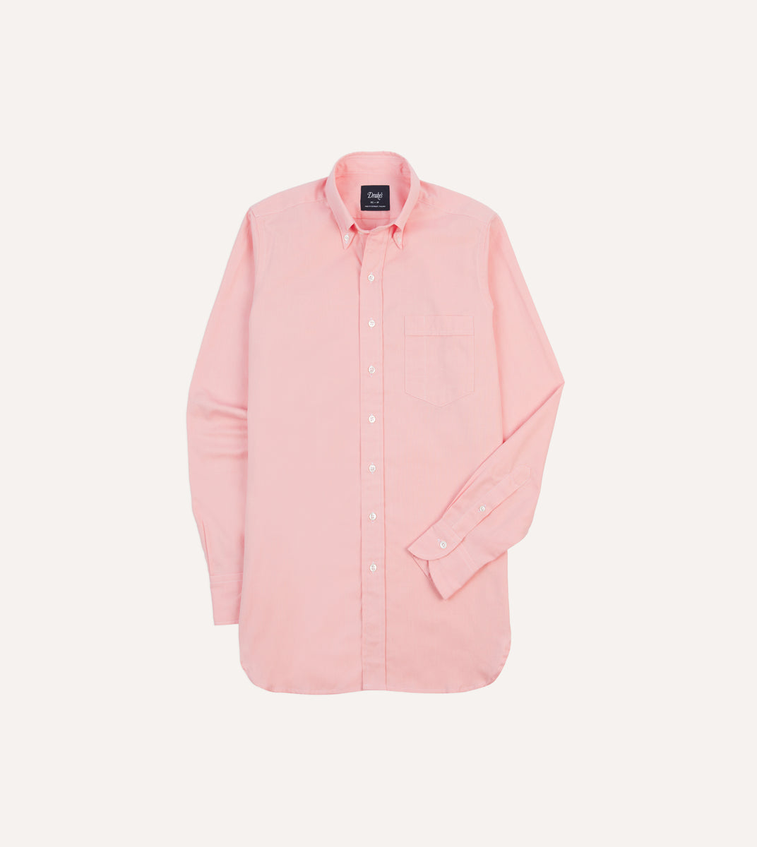 Pink Pinpoint Oxford Cotton Cloth Button-Down Shirt – Drakes US
