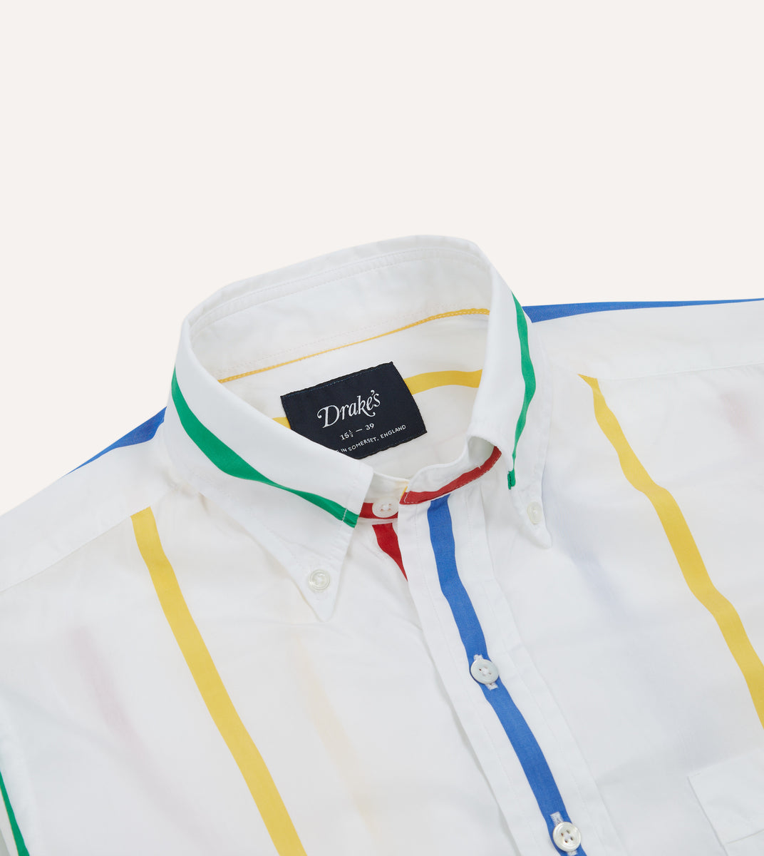 Primary Stripe Poplin Button-Down Fun Shirt – Drakes US