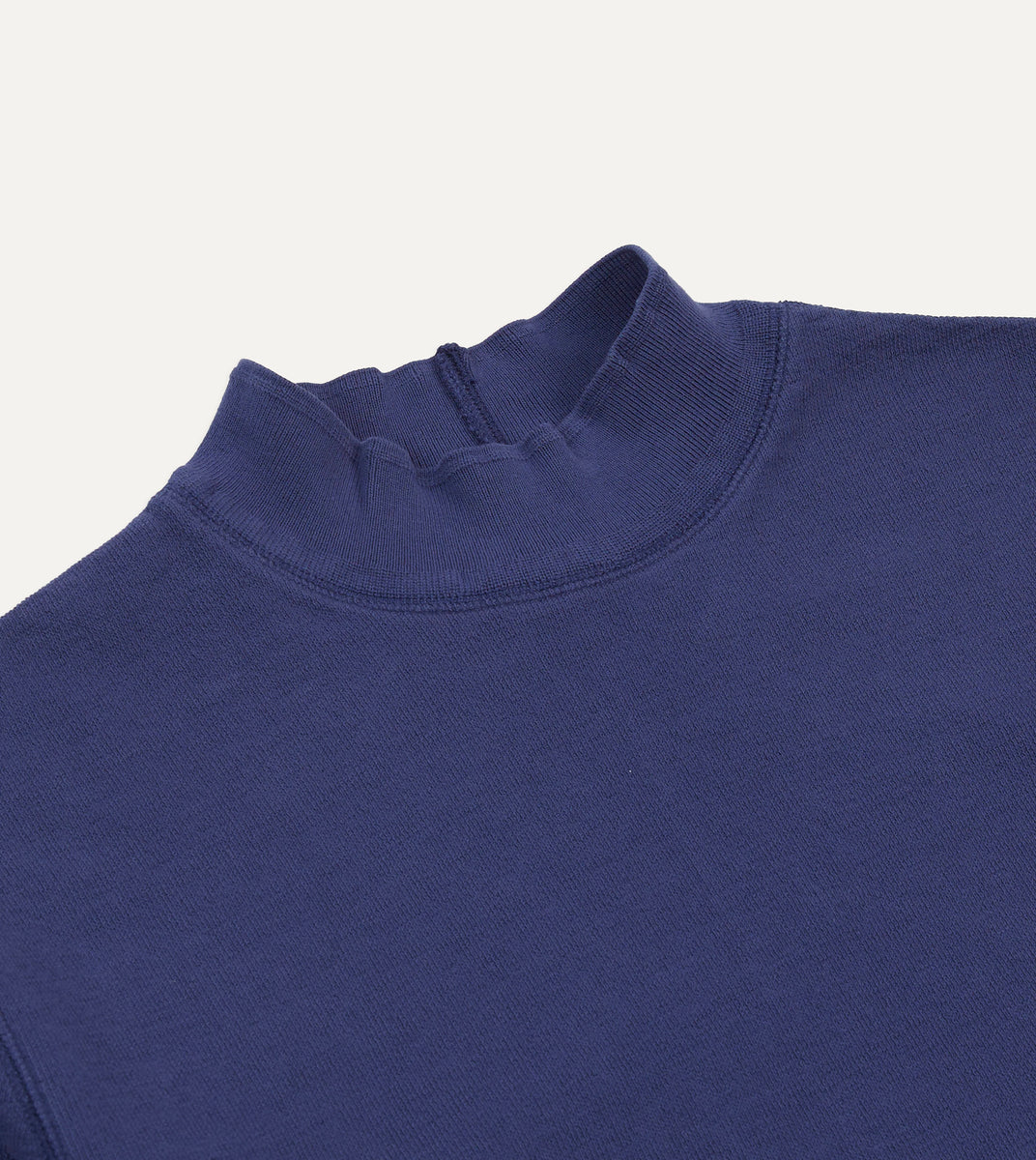 Navy Cotton Long-Sleeve Mock Neck Hiking T-Shirt – Drakes US