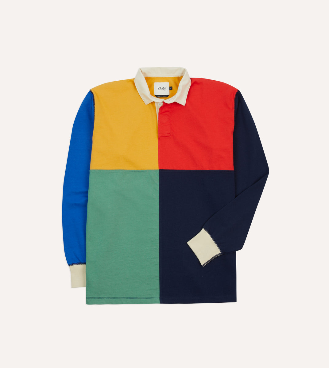 Multi Panelled Cotton Rugby Shirt – Drakes US