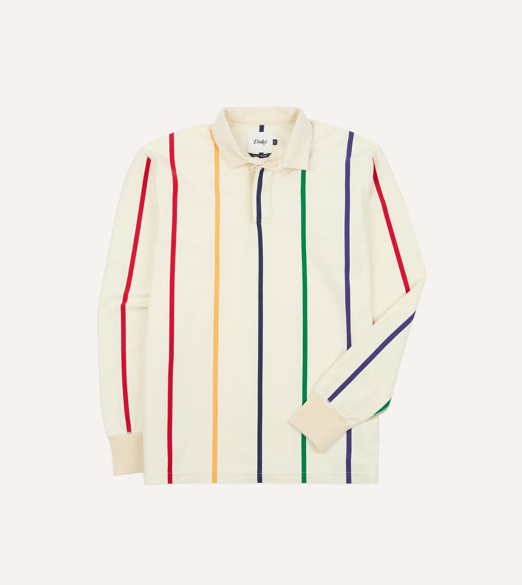 Primary Vertical Stripe Cotton Rugby Shirt – Drakes US