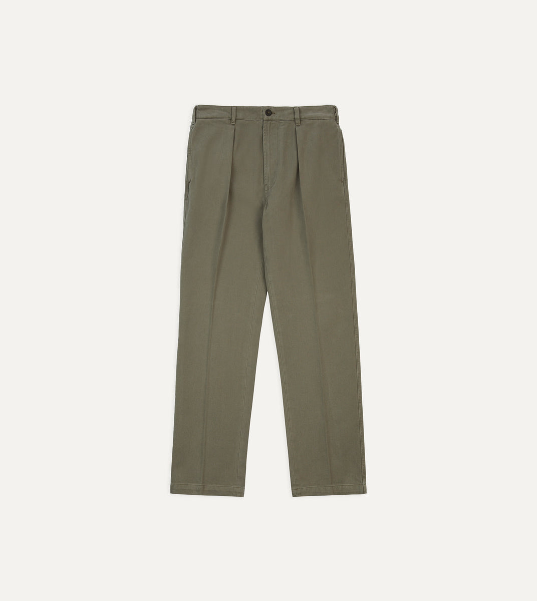 Khaki Heavy Cotton Twill Games Trousers – Drakes US