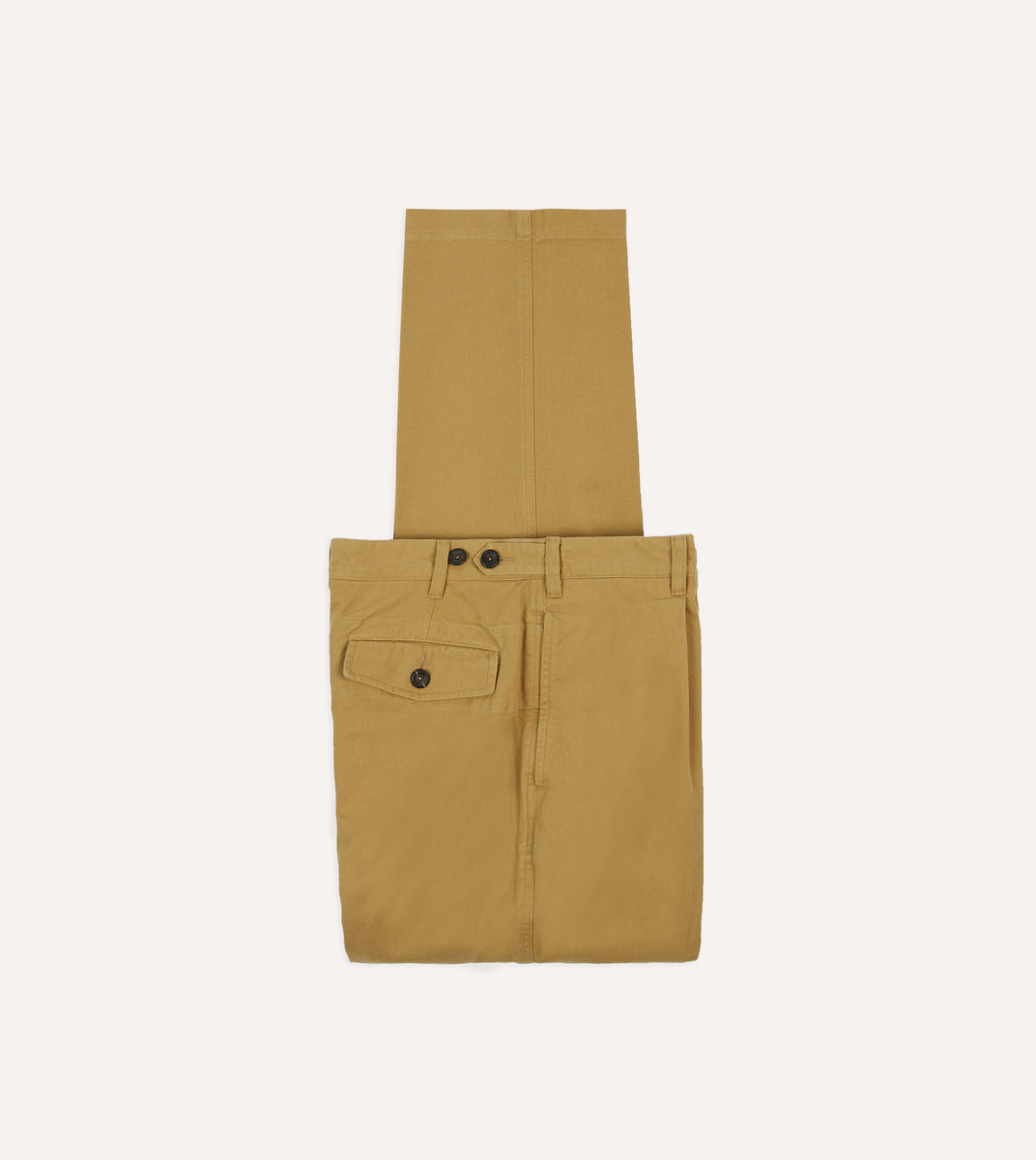 Sand Vintage Wash Cotton Games Trousers – Drakes US