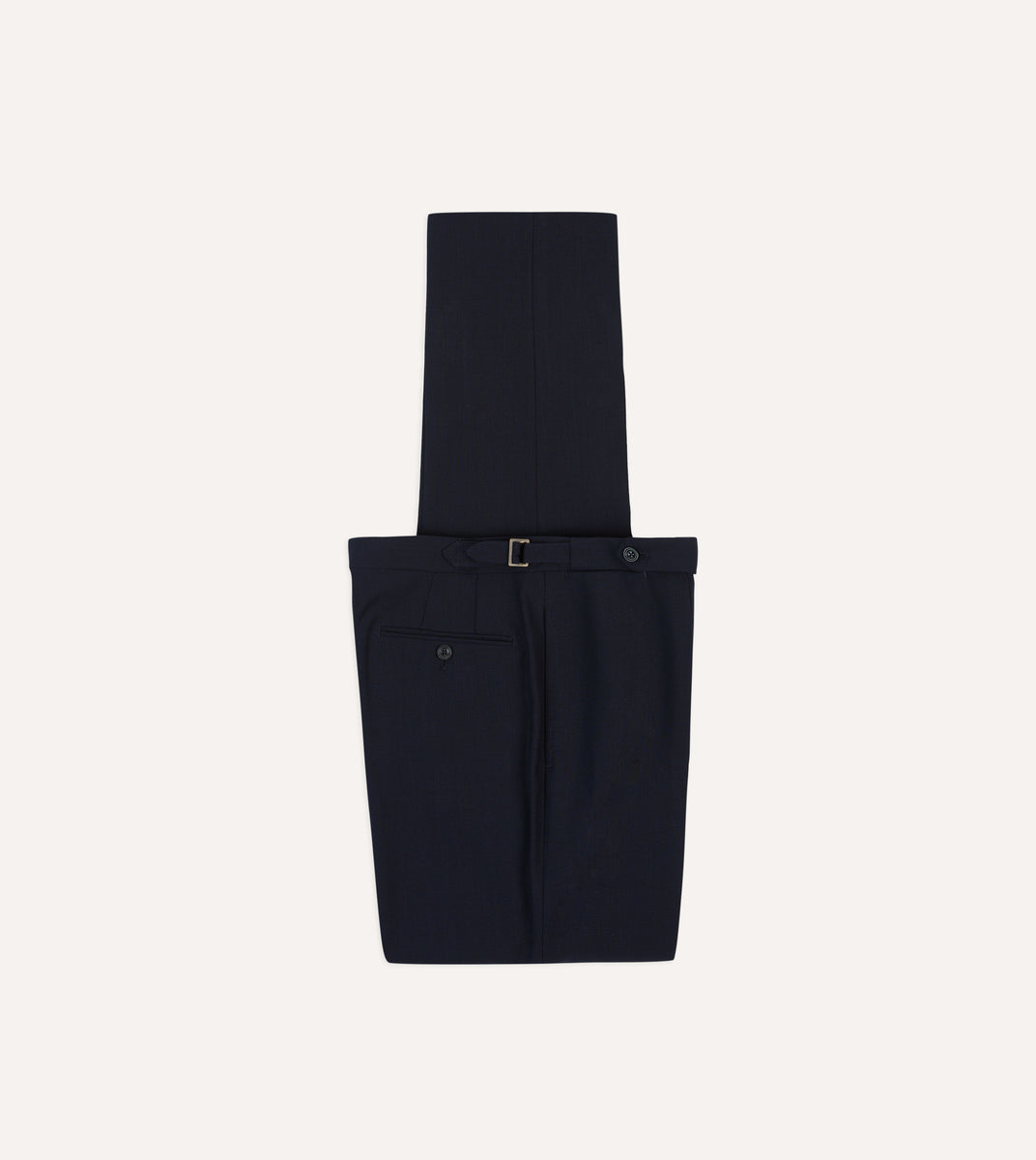 Navy Tropical Wool Single Pleat Trouser – Drakes US