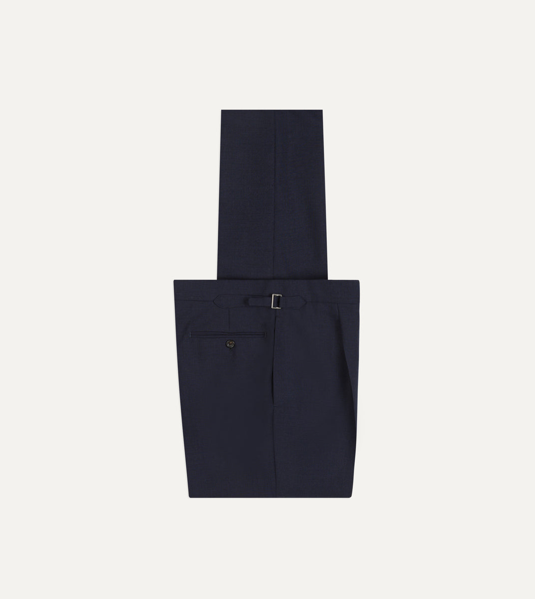 Navy Fresco® Wool Single-Pleat Trouser – Drakes US