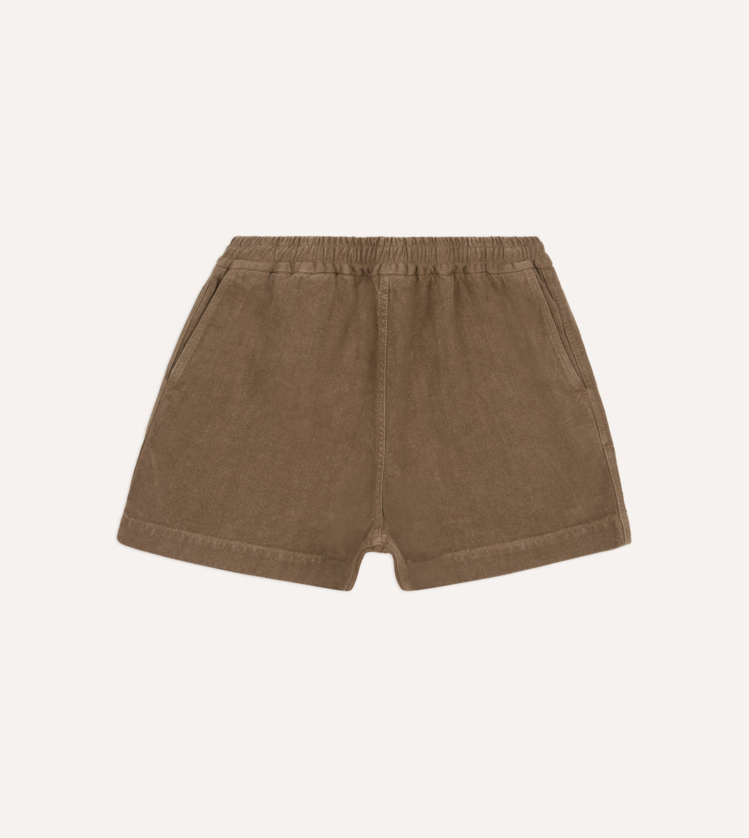 Brown Linen Drawstring Shorts – Drakes US