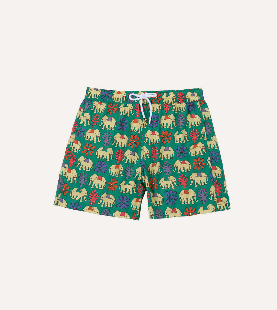 Elephant Print Nylon Drawstring Swim Shorts – Drakes US