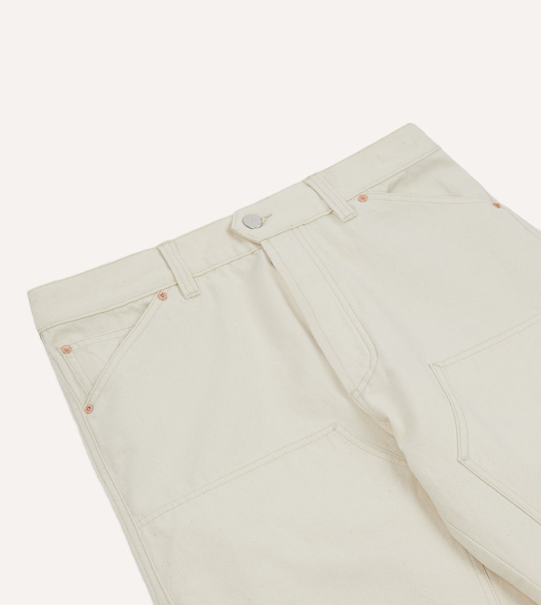 Ecru Cotton Canvas Carpenter Jeans – Drakes US