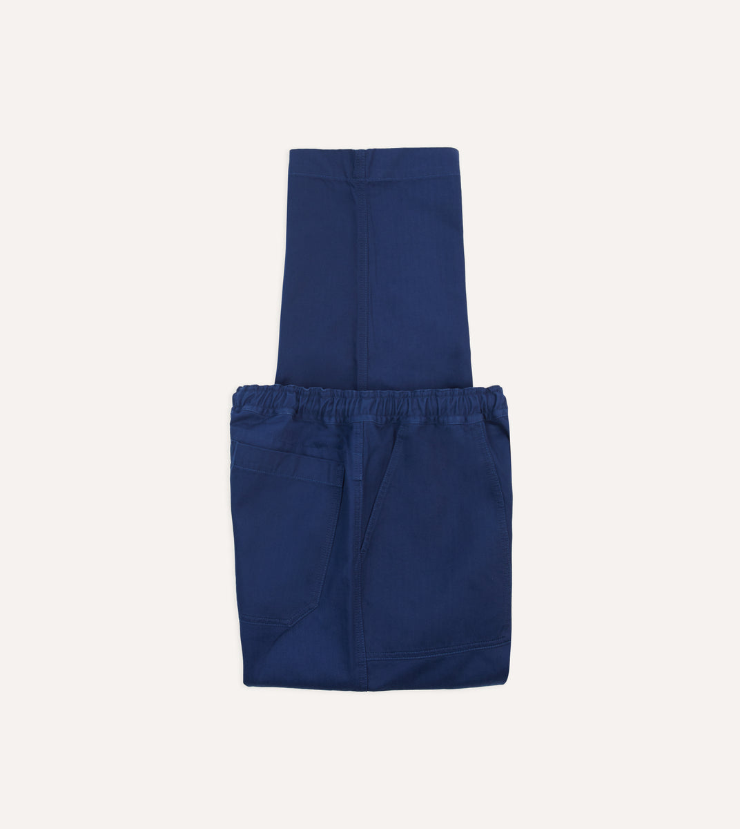 Navy Herringbone Twill Cotton Drawstring Trousers – Drakes US