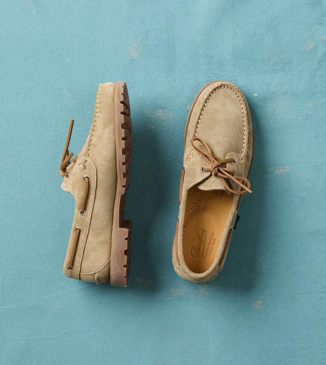 Paraboot Malo Vel Sand Suede Boat Shoe – Drakes US