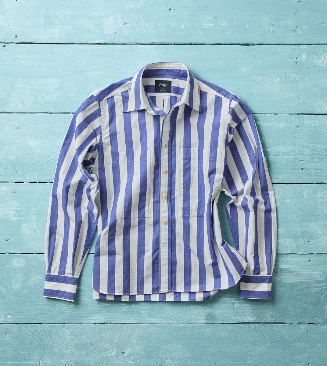 blue and white striped mens dress shirt Awning Stripe Cotton Long Point Collar grunge_dress_woman Bottom Size:30x34 All of the cotton Woman Showing Light Blue