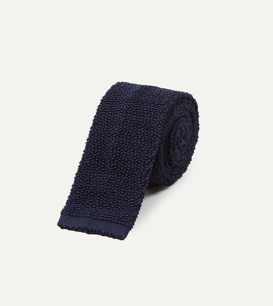 Navy Paisley Knitted Silk Tie – Drakes US