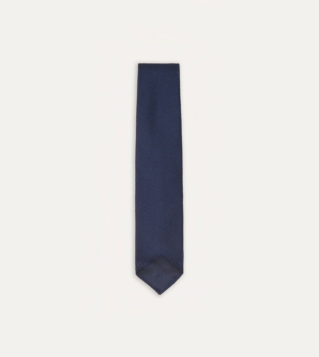 Navy Fine Woven Grenadine Silk Hand Rolled Tie – Drakes US