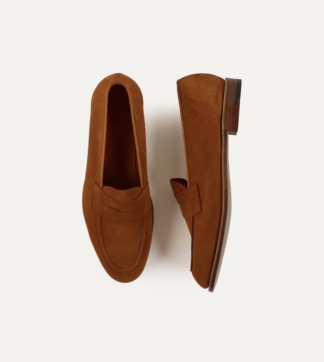 Edward Green for Drake's Snuff Suede Harrow Loafer