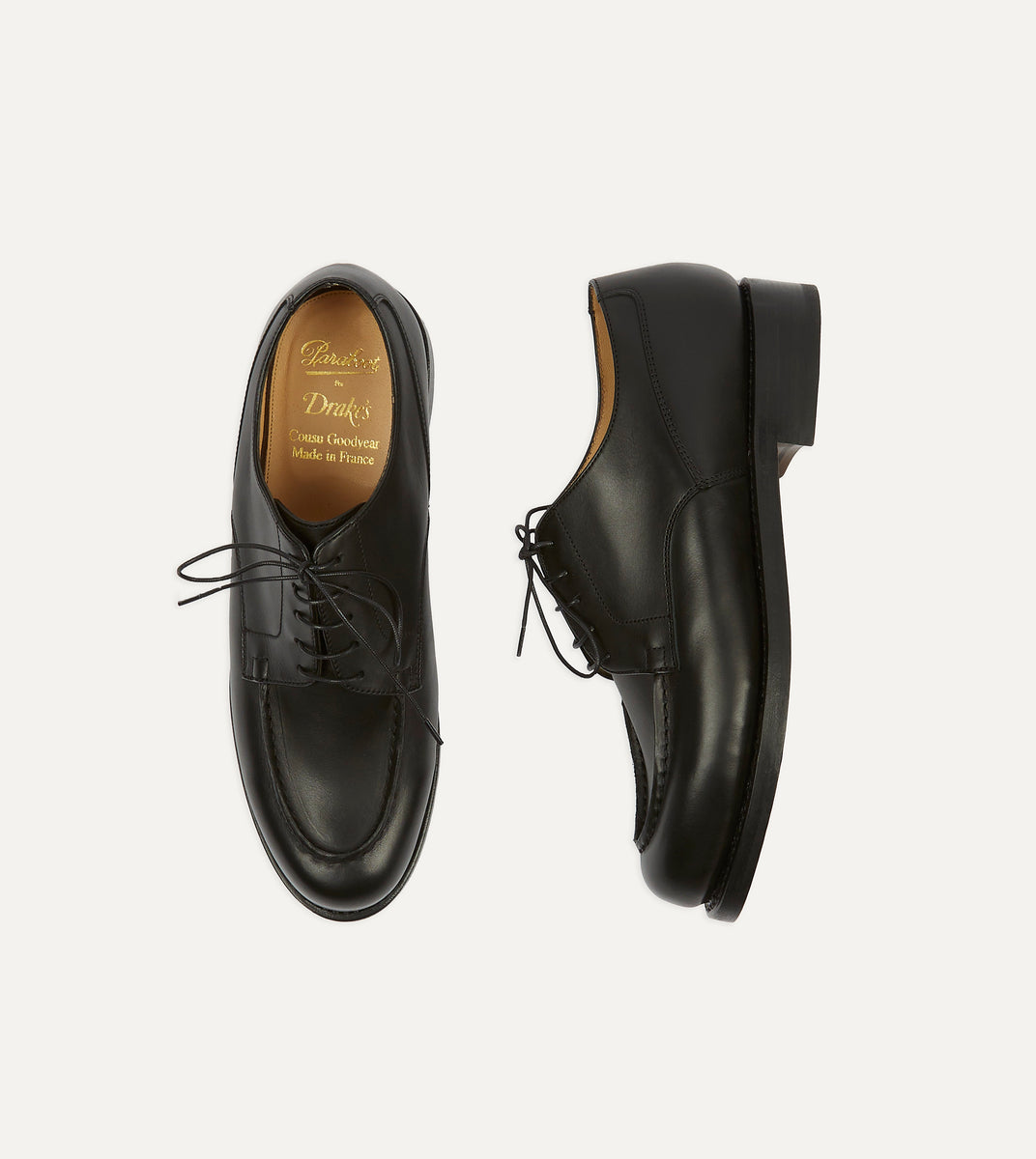 Paraboot Chambord Black Calf Leather Derby Shoe – Drakes US