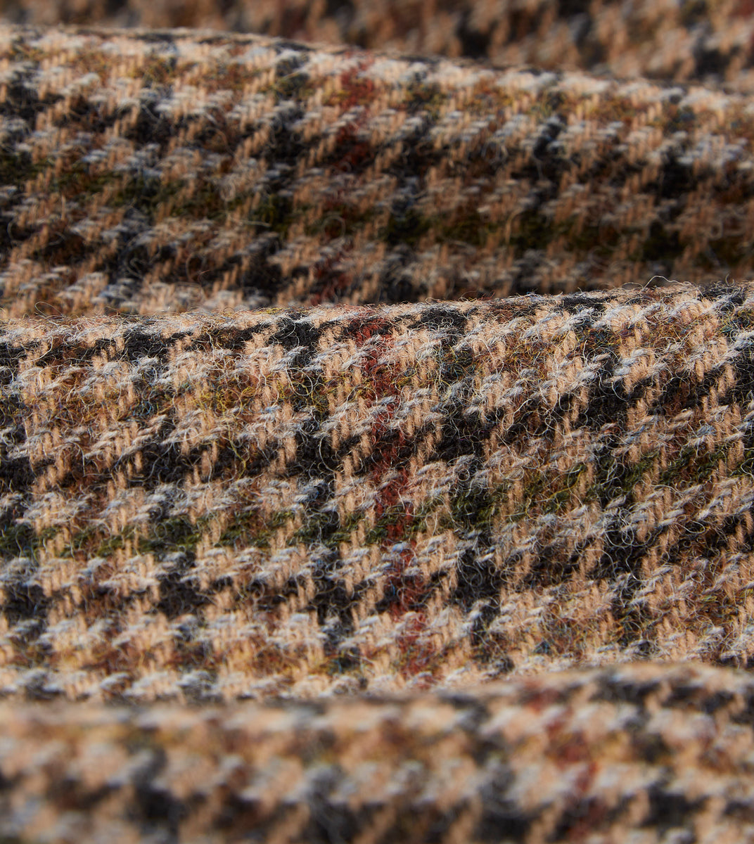 Brown Houndstooth Check Tweed Blazer