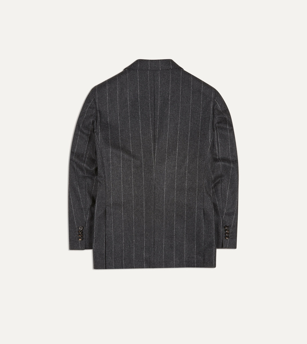 Grey Chalkstripe Wool Flannel Tailored Jacket