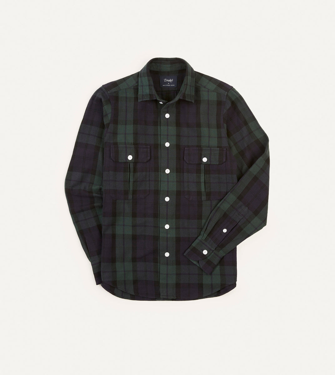 Blackwatch Check Brushed Cotton Two-Pocket Work Shirt