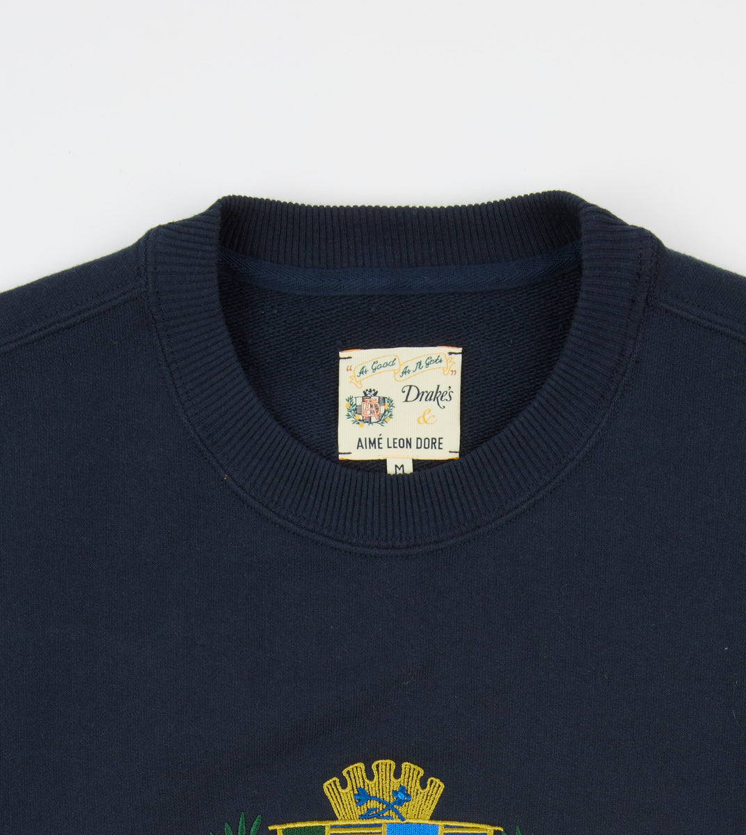 ALD / Drake's Navy Crest Crewneck