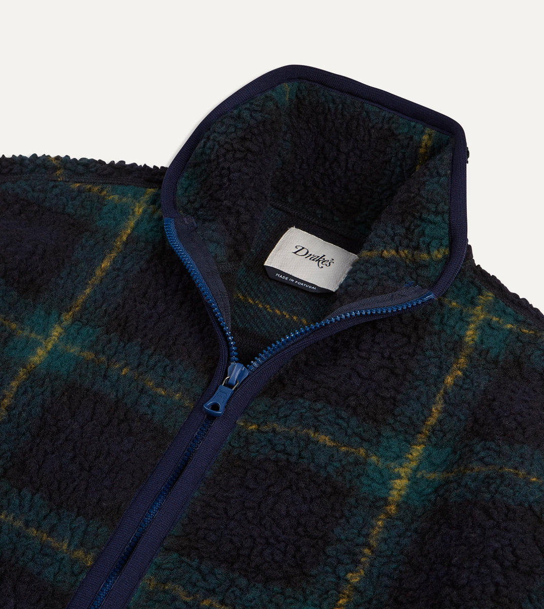 Drake's Coats & Jackets  Green Boucle Wool Zip Fleece Jacket - Mens •  Haasparihaas