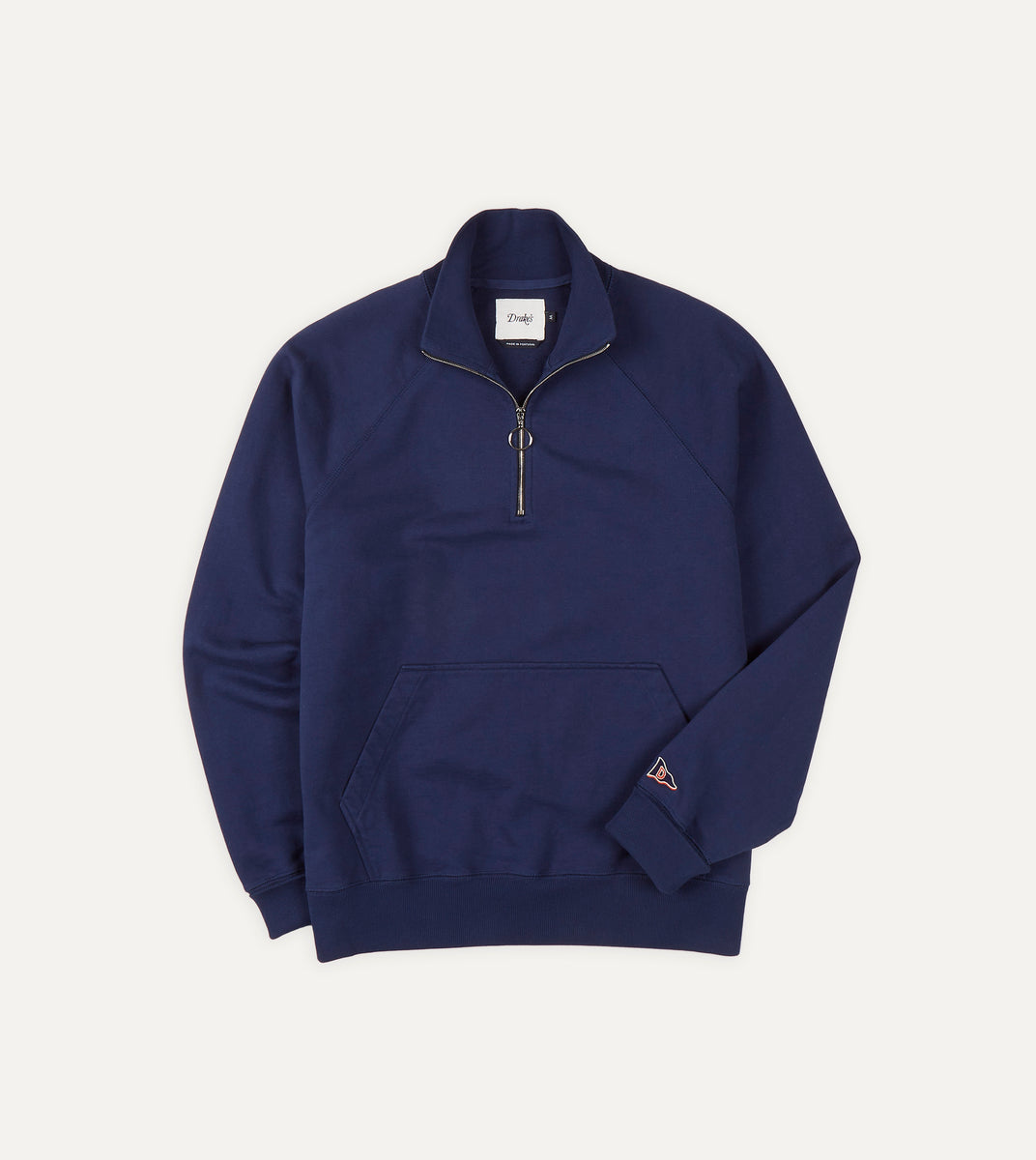 Navy Cotton Quarter Zip Sweatshirt