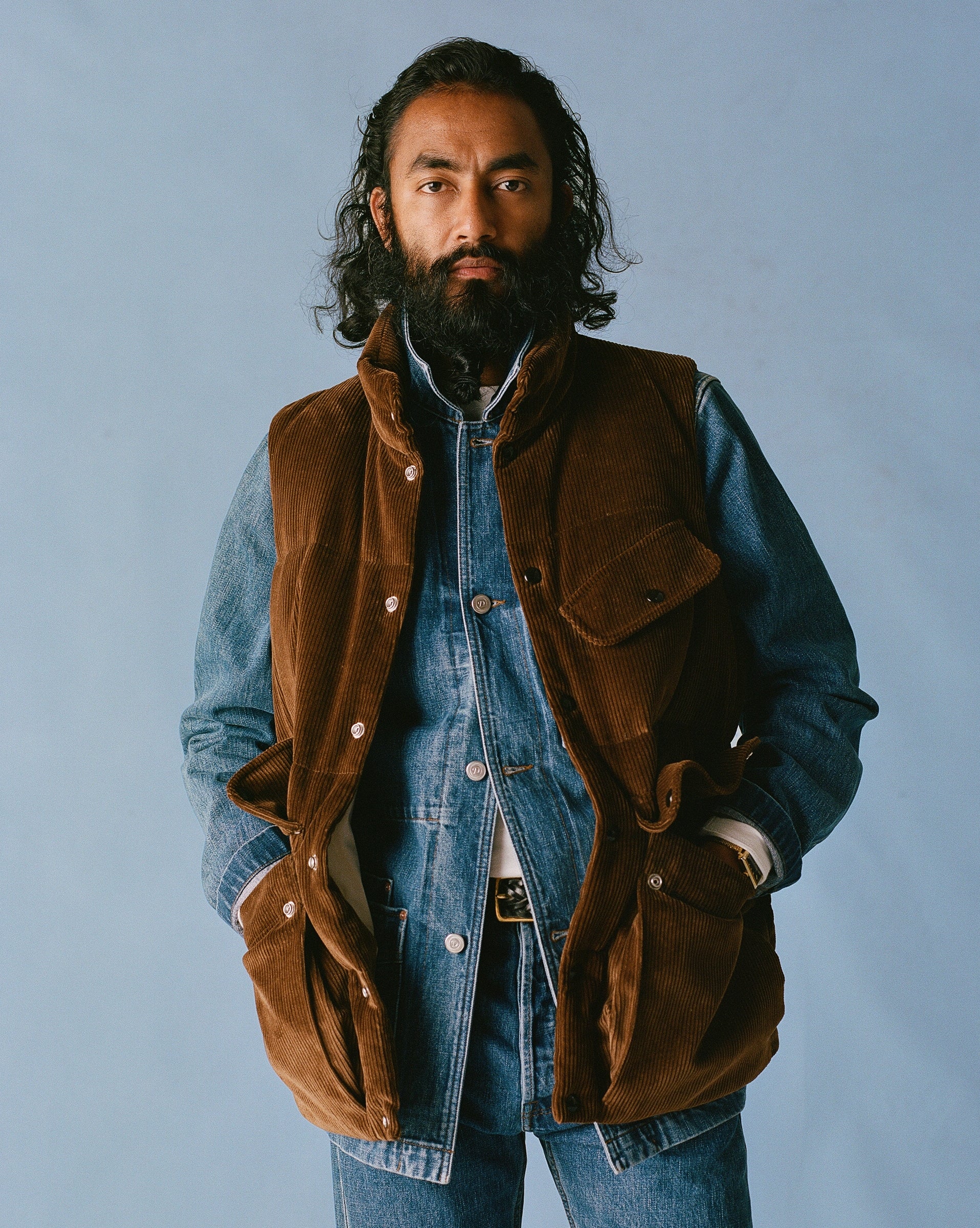 Brown Corduroy Down Vest – Drakes US