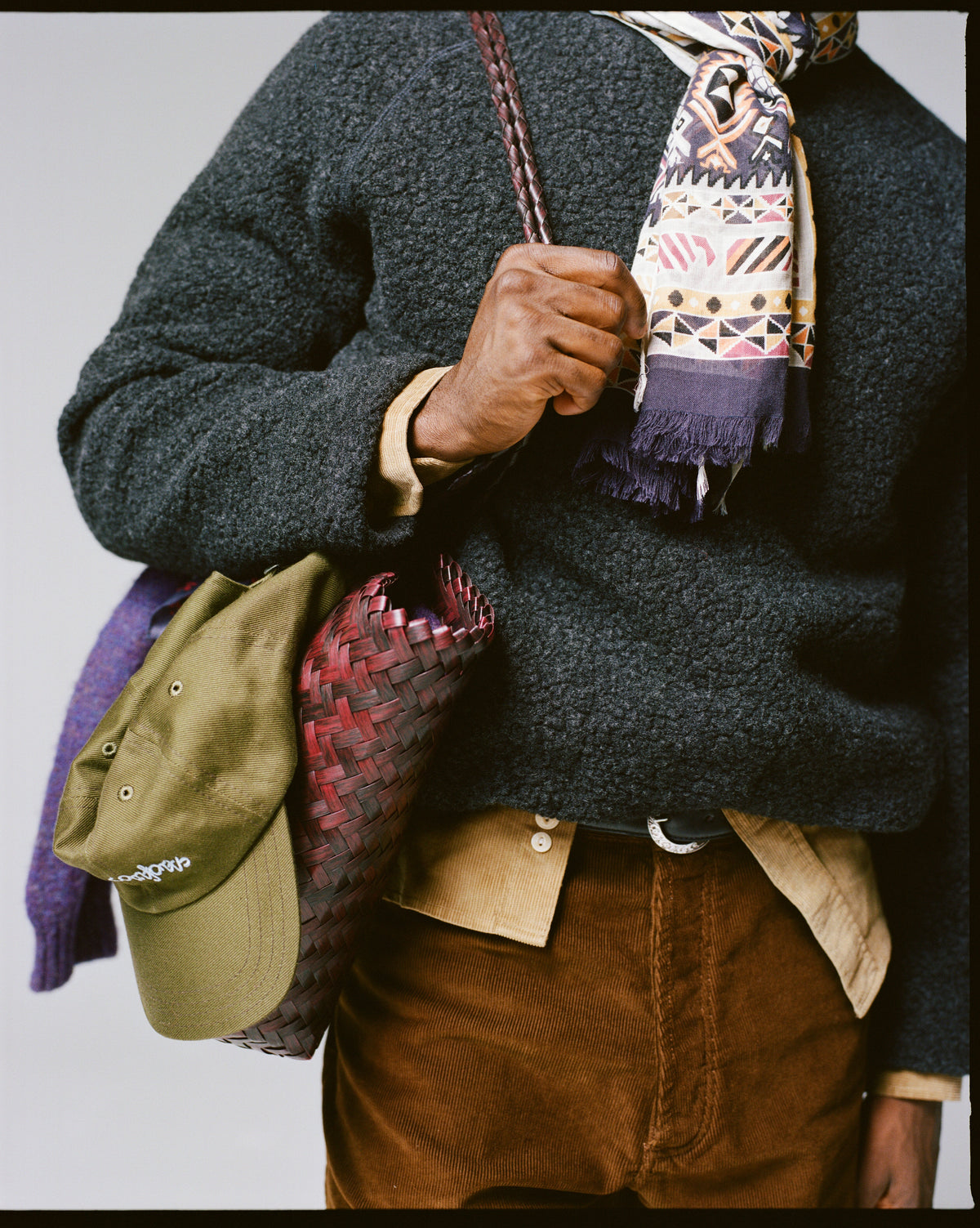 Charcoal Boucle Wool Pullover Fleece