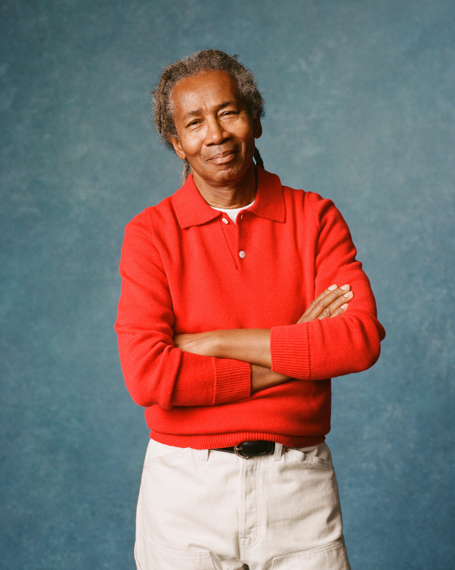 Red Merino Wool Knitted Polo