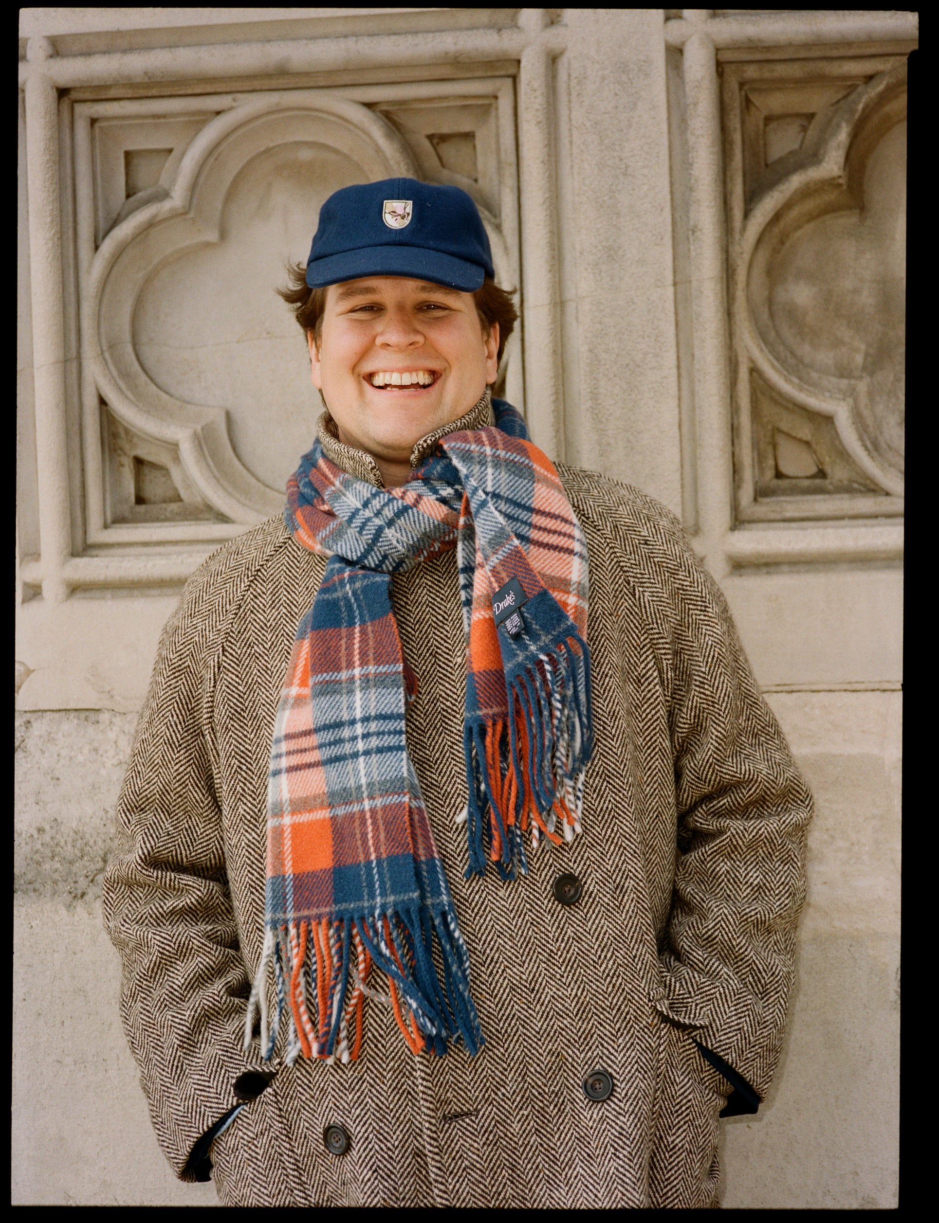 Navy 'Crests' Merino Wool Baseball Cap