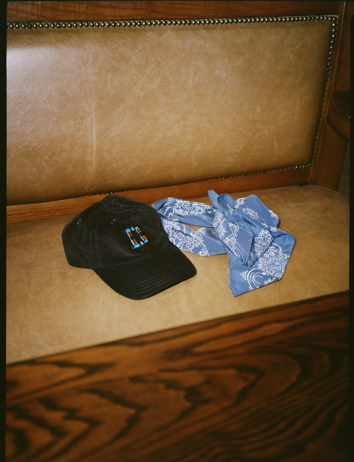 Brown 'D' Emblem Cotton Corduroy Baseball Cap