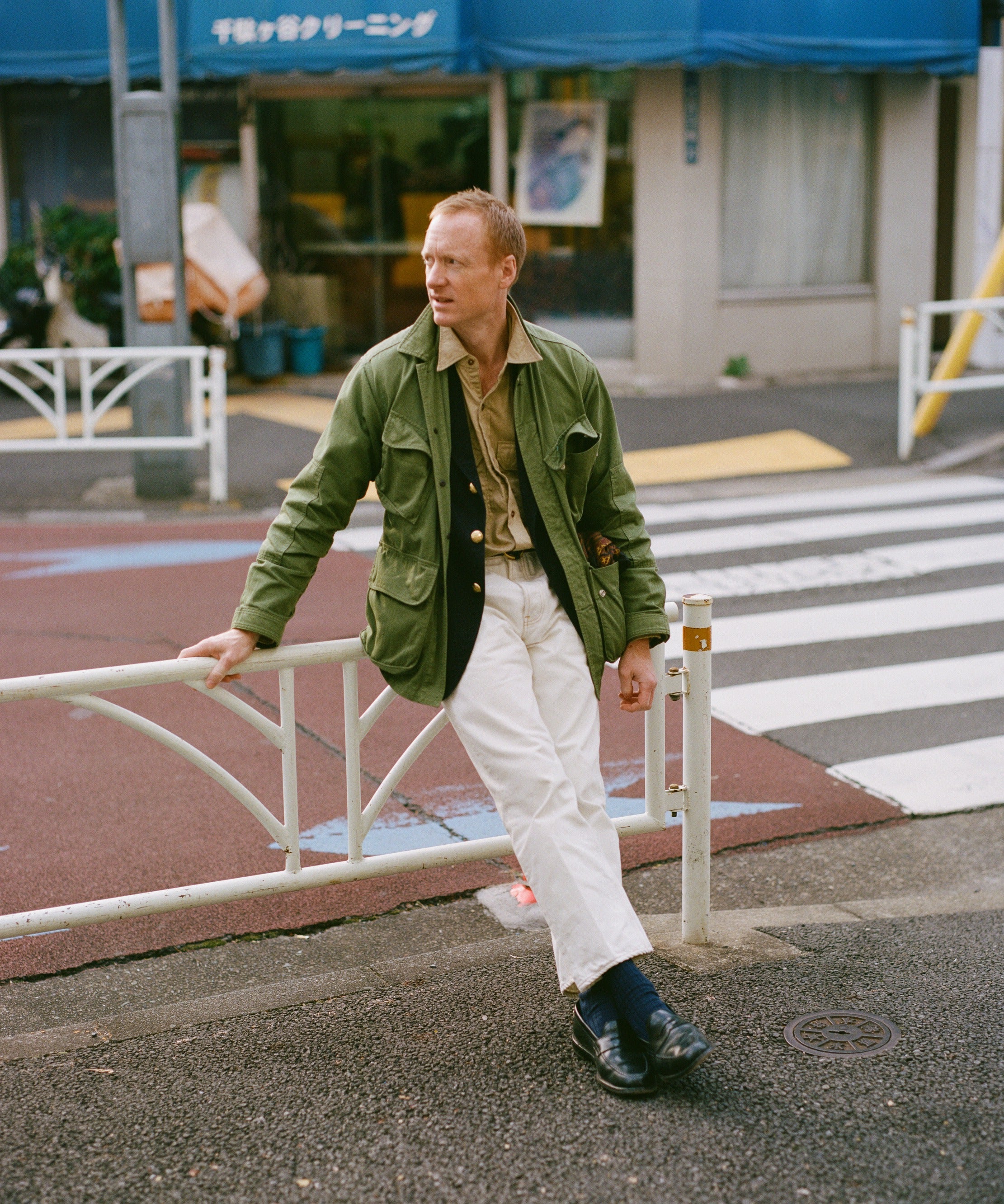 Olive Herringbone Cotton Jungle Jacket – Drakes US